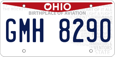OH license plate GMH8290