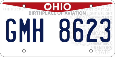 OH license plate GMH8623