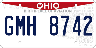 OH license plate GMH8742
