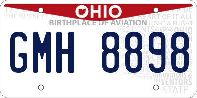 OH license plate GMH8898