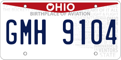 OH license plate GMH9104
