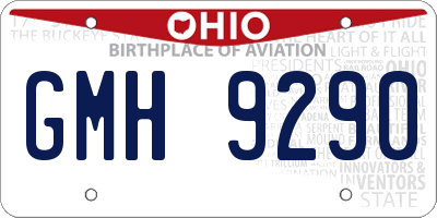 OH license plate GMH9290