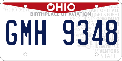 OH license plate GMH9348