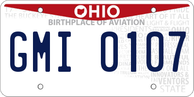 OH license plate GMI0107