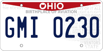 OH license plate GMI0230