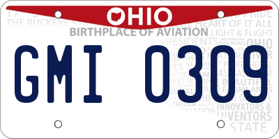 OH license plate GMI0309