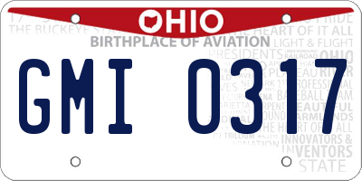 OH license plate GMI0317