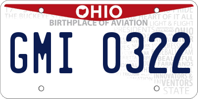 OH license plate GMI0322