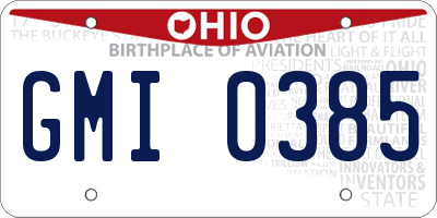 OH license plate GMI0385