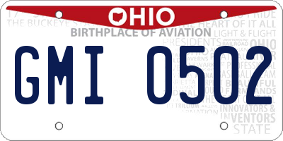 OH license plate GMI0502