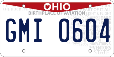 OH license plate GMI0604