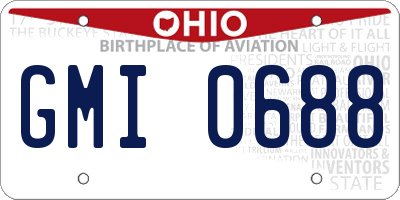 OH license plate GMI0688