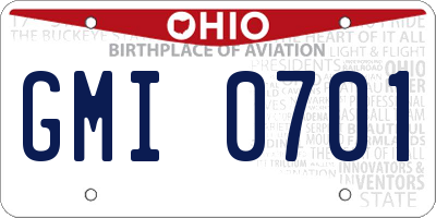 OH license plate GMI0701