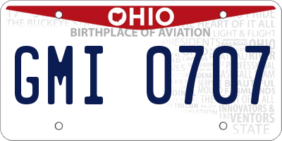 OH license plate GMI0707