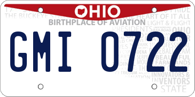 OH license plate GMI0722