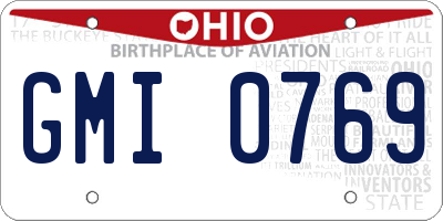 OH license plate GMI0769