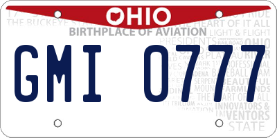 OH license plate GMI0777