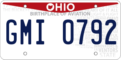 OH license plate GMI0792