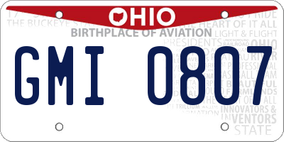 OH license plate GMI0807