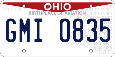 OH license plate GMI0835