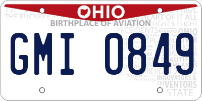 OH license plate GMI0849