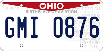 OH license plate GMI0876