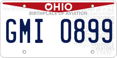 OH license plate GMI0899
