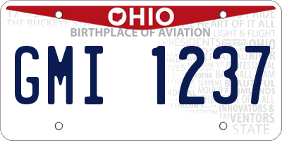 OH license plate GMI1237