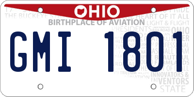 OH license plate GMI1801