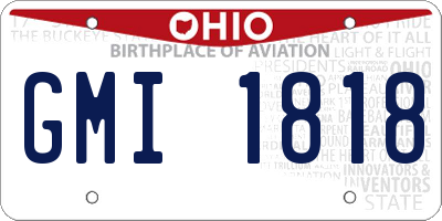 OH license plate GMI1818