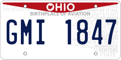 OH license plate GMI1847