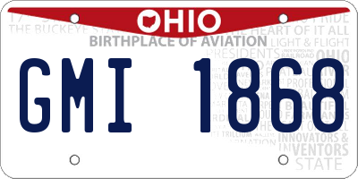OH license plate GMI1868