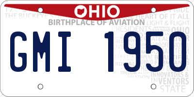 OH license plate GMI1950