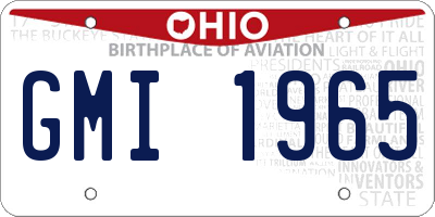 OH license plate GMI1965