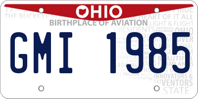 OH license plate GMI1985