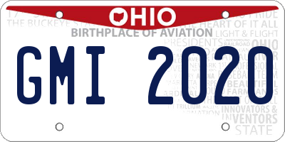 OH license plate GMI2020