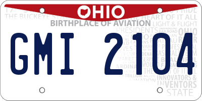 OH license plate GMI2104