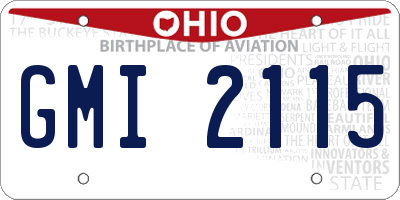 OH license plate GMI2115