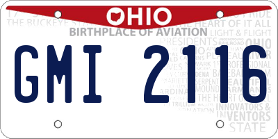 OH license plate GMI2116