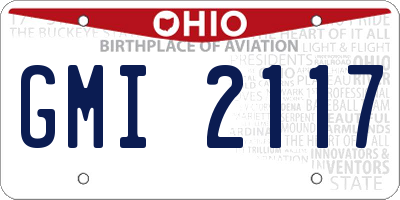 OH license plate GMI2117