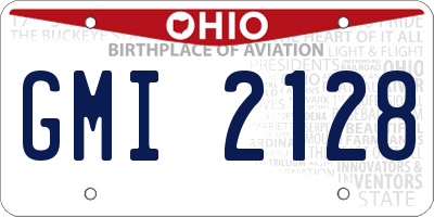 OH license plate GMI2128