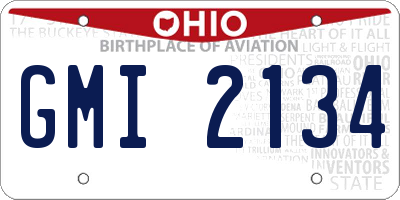 OH license plate GMI2134