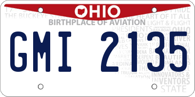 OH license plate GMI2135