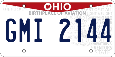 OH license plate GMI2144