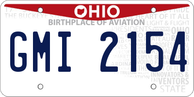 OH license plate GMI2154
