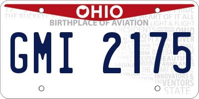 OH license plate GMI2175