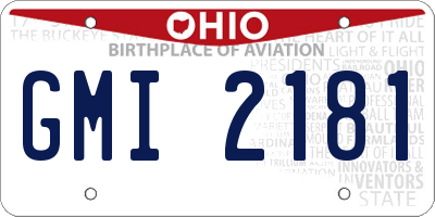 OH license plate GMI2181