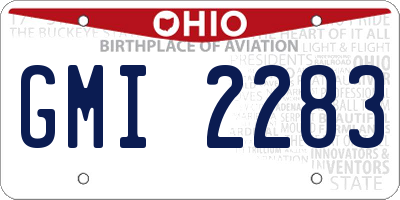 OH license plate GMI2283