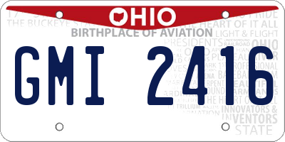 OH license plate GMI2416