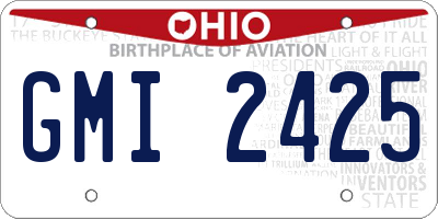 OH license plate GMI2425